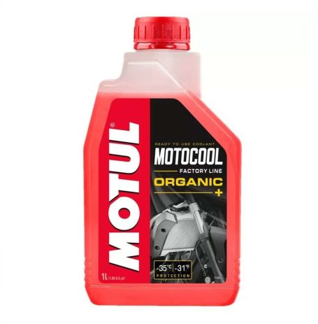 MOTUL mit Motocool Organic Kühlmittel für Motorrad Motoren.