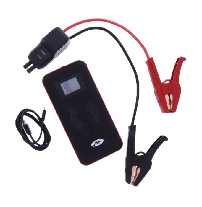 Mobiles Starthilfegerät Skan Boost 1000 von JMP mit Powerbank-Funktion und integrierter Taschenlampe.